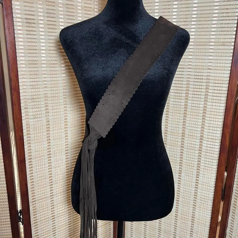Vintage Boho Suede Fringe Belt/Scarf